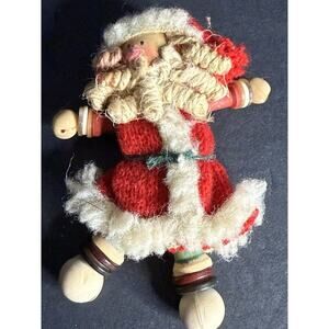 Vintage Santa Christmas Ornament Spool Button Rustic Farmhouse 4” Magnet